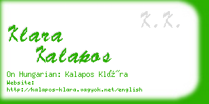 klara kalapos business card